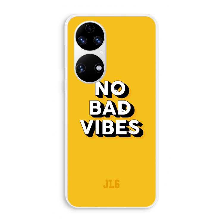 No Bad Vibes: Huawei P50 Transparant Hoesje