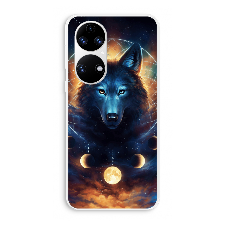 Wolf Dreamcatcher: Huawei P50 Transparant Hoesje