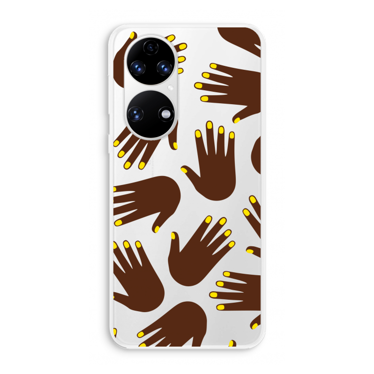 Hands dark: Huawei P50 Transparant Hoesje