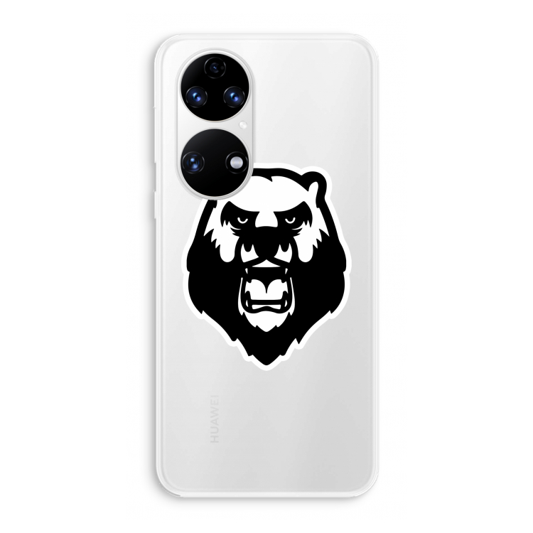 Angry Bear (white): Huawei P50 Transparant Hoesje