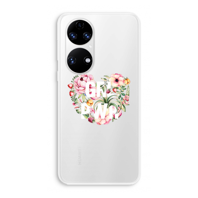 GRL PWR Flower: Huawei P50 Transparant Hoesje