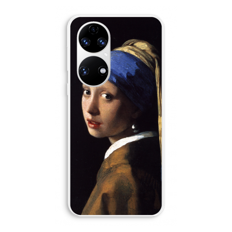 The Pearl Earring: Huawei P50 Transparant Hoesje