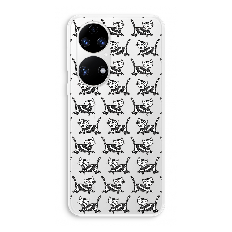Zwarte poes: Huawei P50 Transparant Hoesje