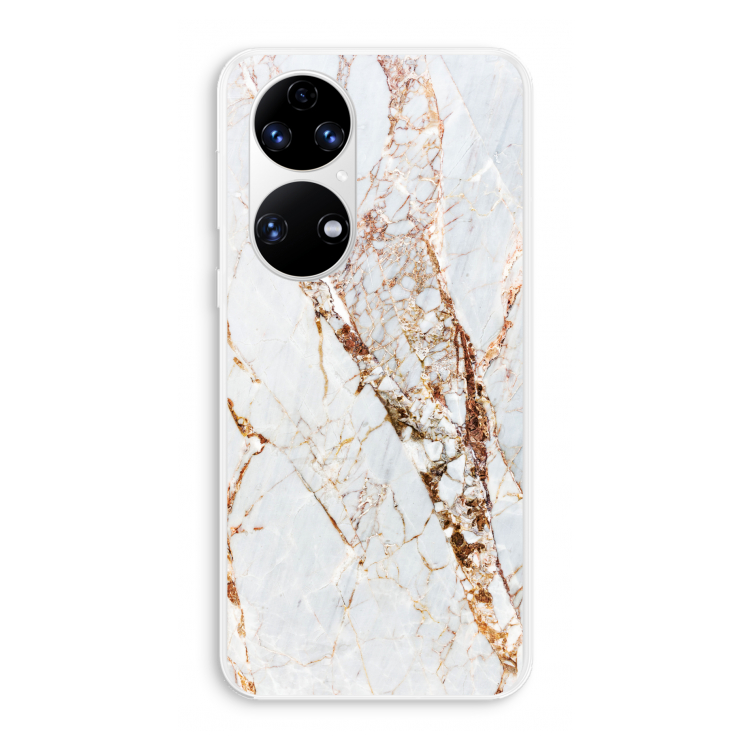 Goud marmer: Huawei P50 Transparant Hoesje