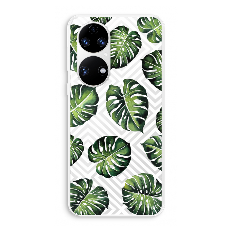 Geometrische jungle: Huawei P50 Transparant Hoesje