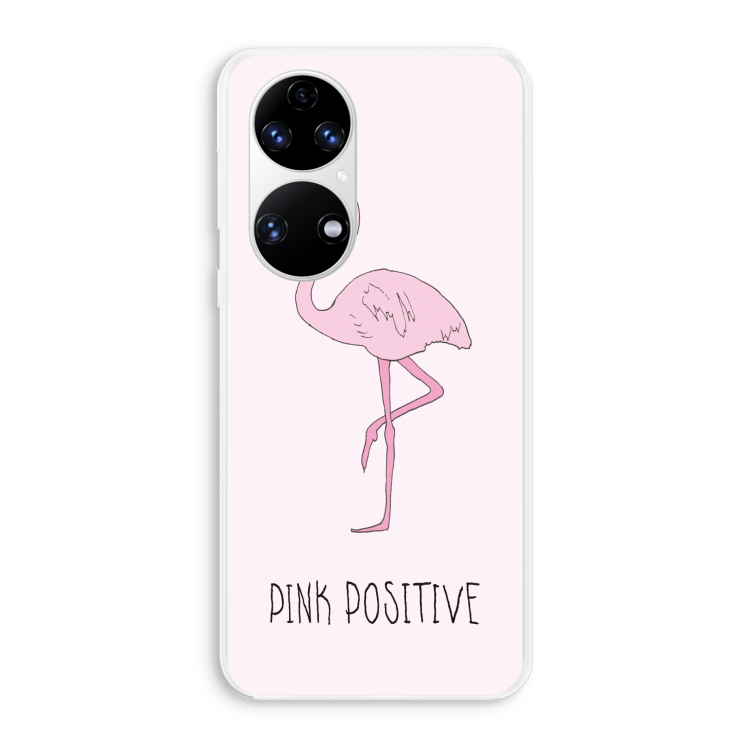 Pink positive: Huawei P50 Transparant Hoesje