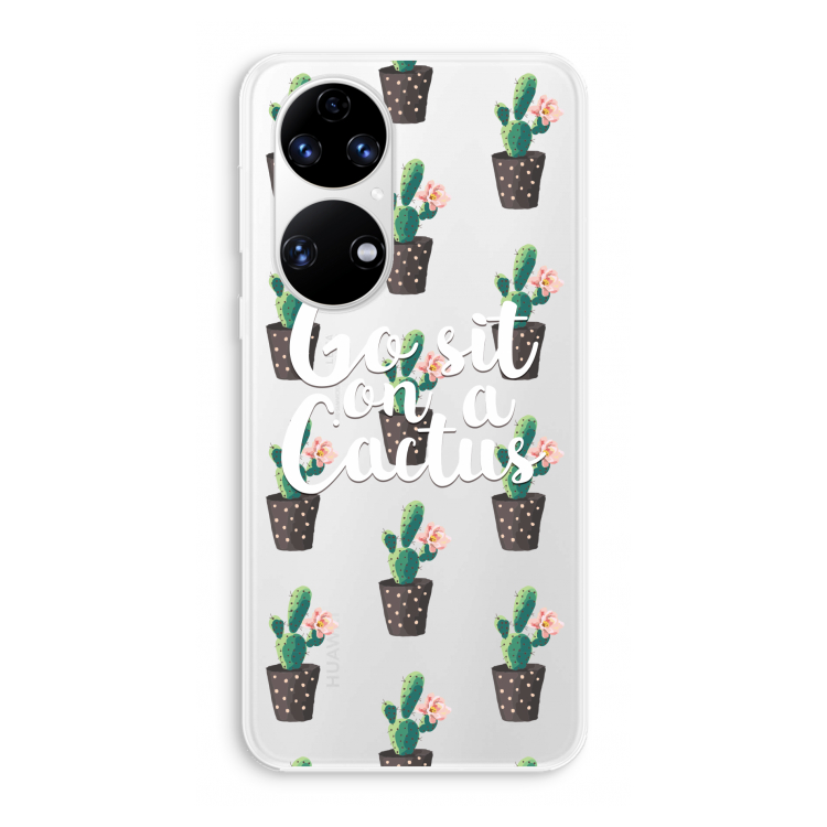 Cactus quote: Huawei P50 Transparant Hoesje
