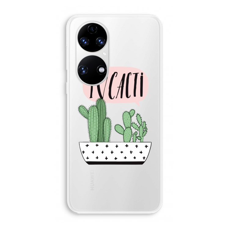 I love cacti: Huawei P50 Transparant Hoesje