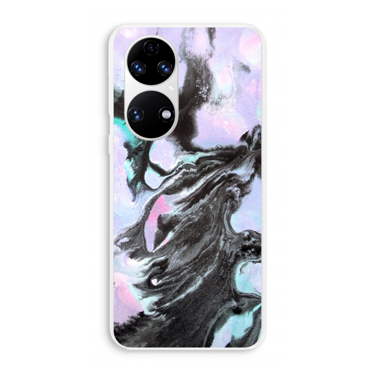 Pastel zwart: Huawei P50 Transparant Hoesje