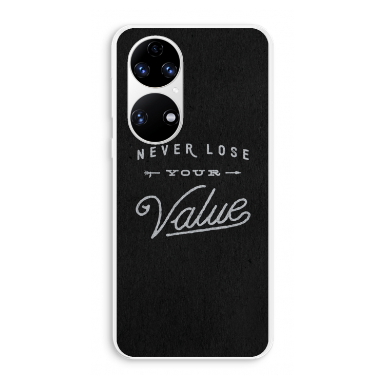 Never lose your value: Huawei P50 Transparant Hoesje