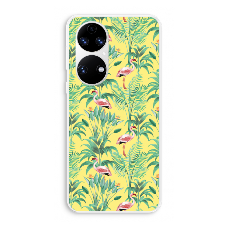 Flamingo party: Huawei P50 Transparant Hoesje