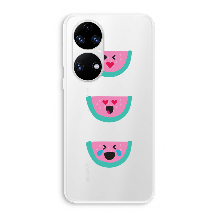 Smiley watermeloen: Huawei P50 Transparant Hoesje