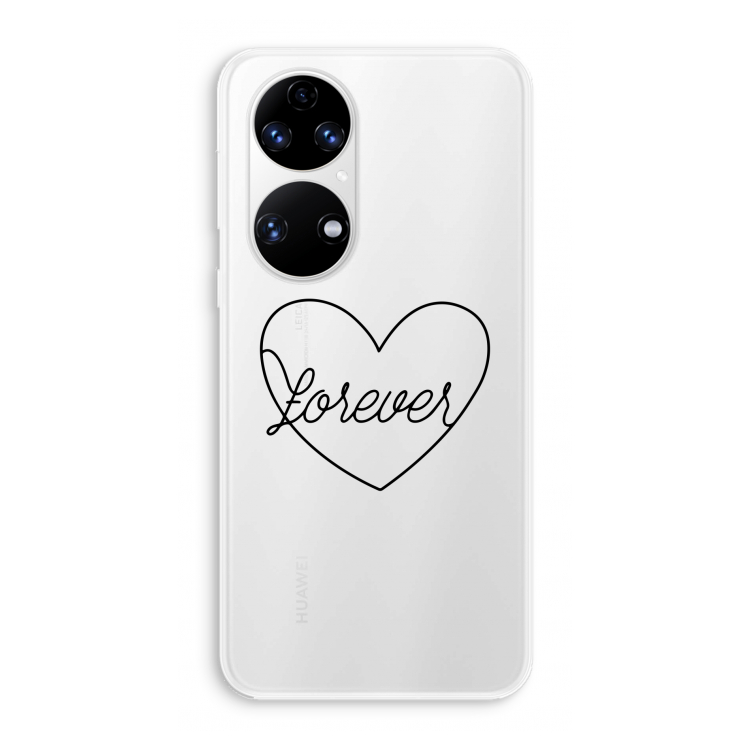 Forever heart black: Huawei P50 Transparant Hoesje