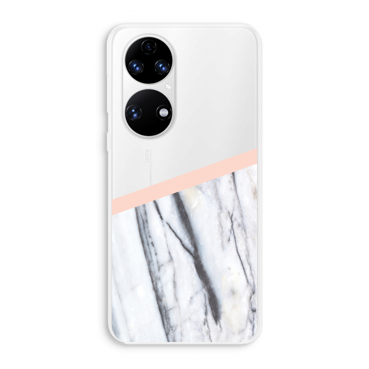 A touch of peach: Huawei P50 Transparant Hoesje