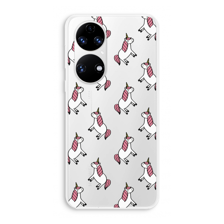 Eenhoorns overal: Huawei P50 Transparant Hoesje