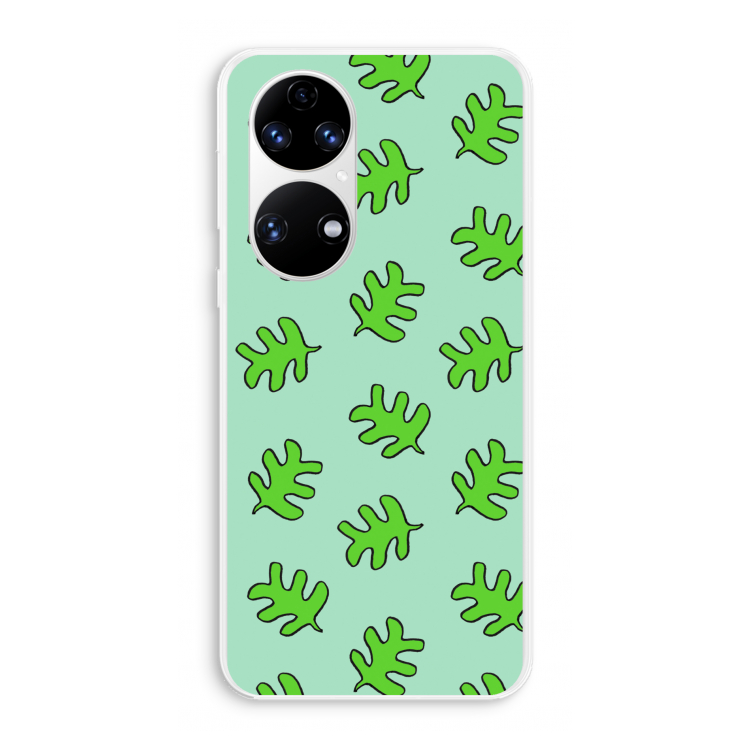 Groene blaadjes: Huawei P50 Transparant Hoesje