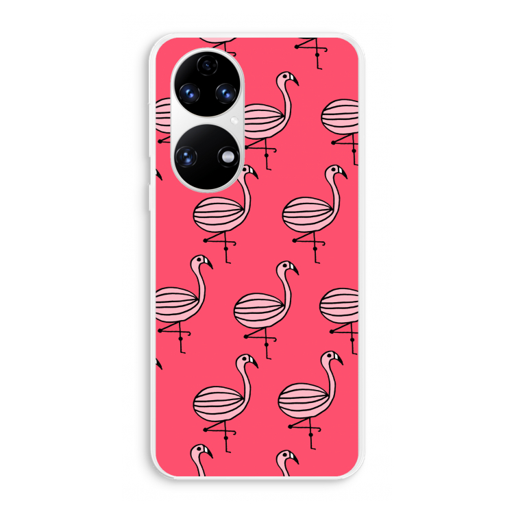 Flamingo: Huawei P50 Transparant Hoesje