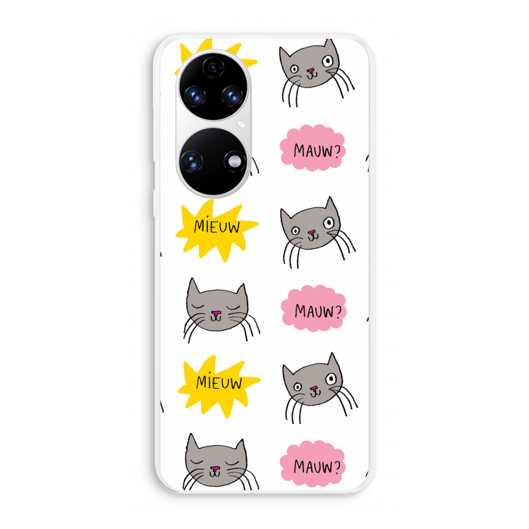 Meow: Huawei P50 Transparant Hoesje