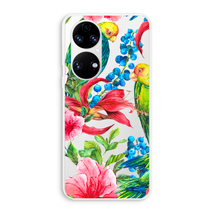 Papegaaien: Huawei P50 Transparant Hoesje