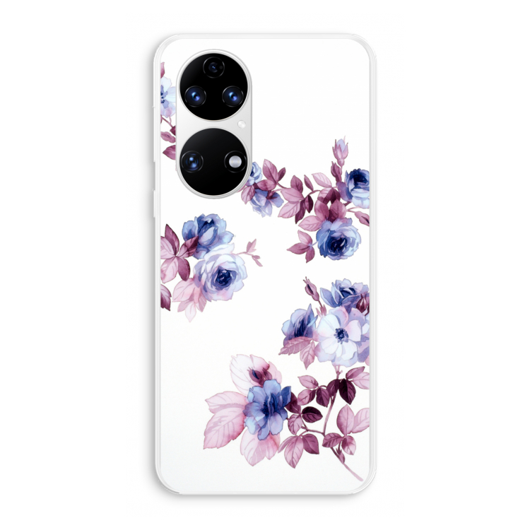 Waterverf bloemen: Huawei P50 Transparant Hoesje