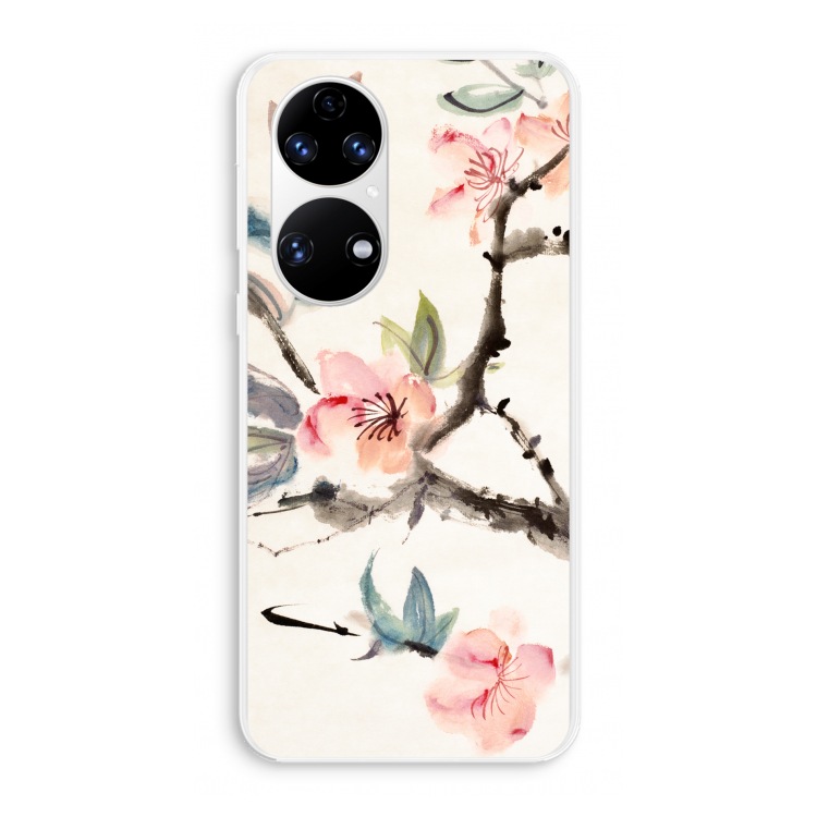 Japanse bloemen: Huawei P50 Transparant Hoesje