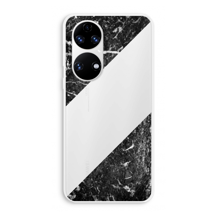 Zwart marmer: Huawei P50 Transparant Hoesje