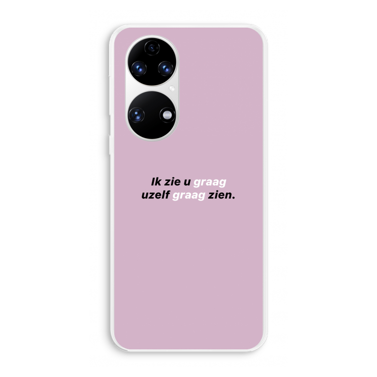 uzelf graag zien: Huawei P50 Transparant Hoesje