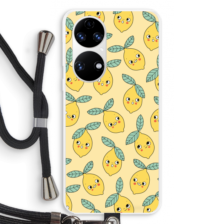 Citroenen: Huawei P50 Transparant Hoesje met koord