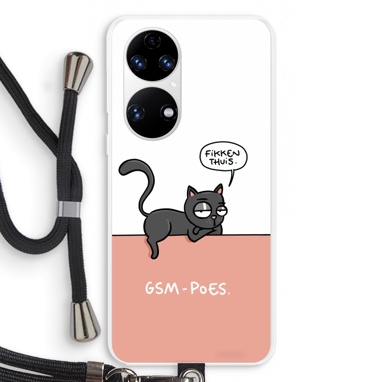 GSM poes: Huawei P50 Transparant Hoesje met koord
