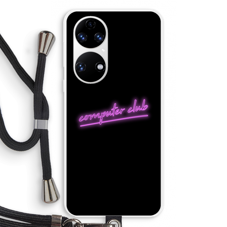 Vice Black: Huawei P50 Transparant Hoesje met koord