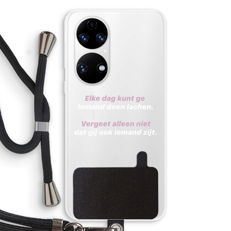 gij zijt ook iemand: Huawei P50 Transparant Hoesje met koord