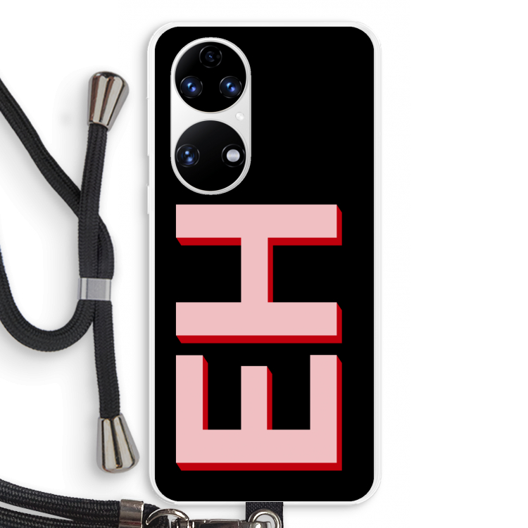 Monogram: Huawei P50 Transparant Hoesje met koord