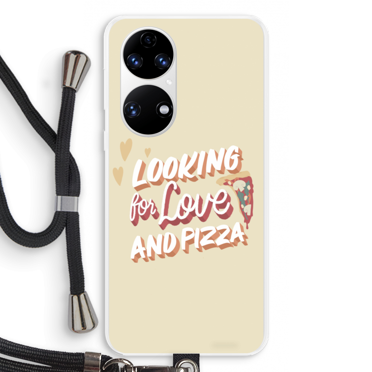 Pizza is the answer: Huawei P50 Transparant Hoesje met koord