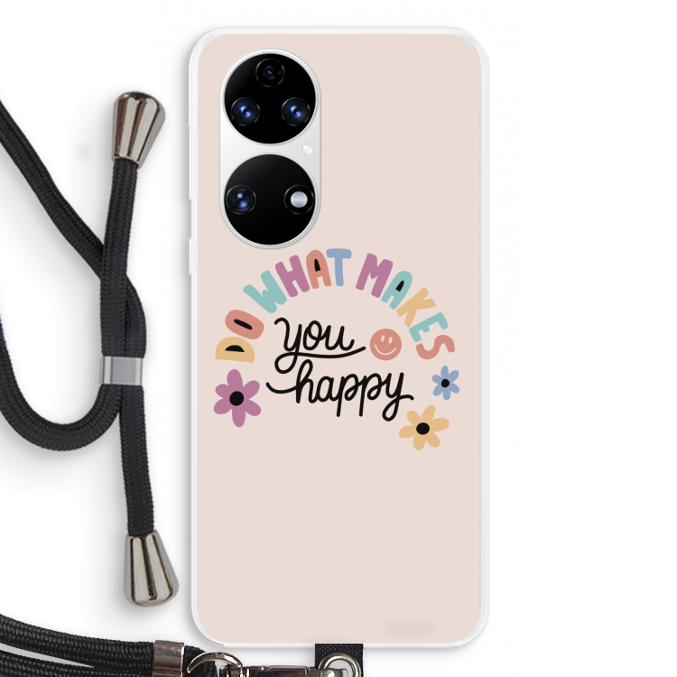 Happy days: Huawei P50 Transparant Hoesje met koord