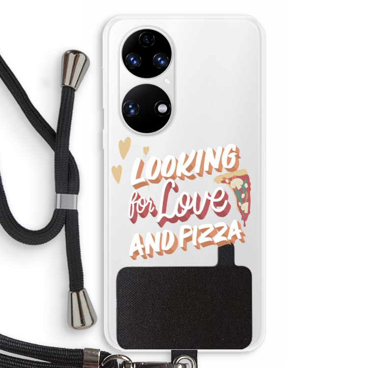 Pizza is the answer: Huawei P50 Transparant Hoesje met koord