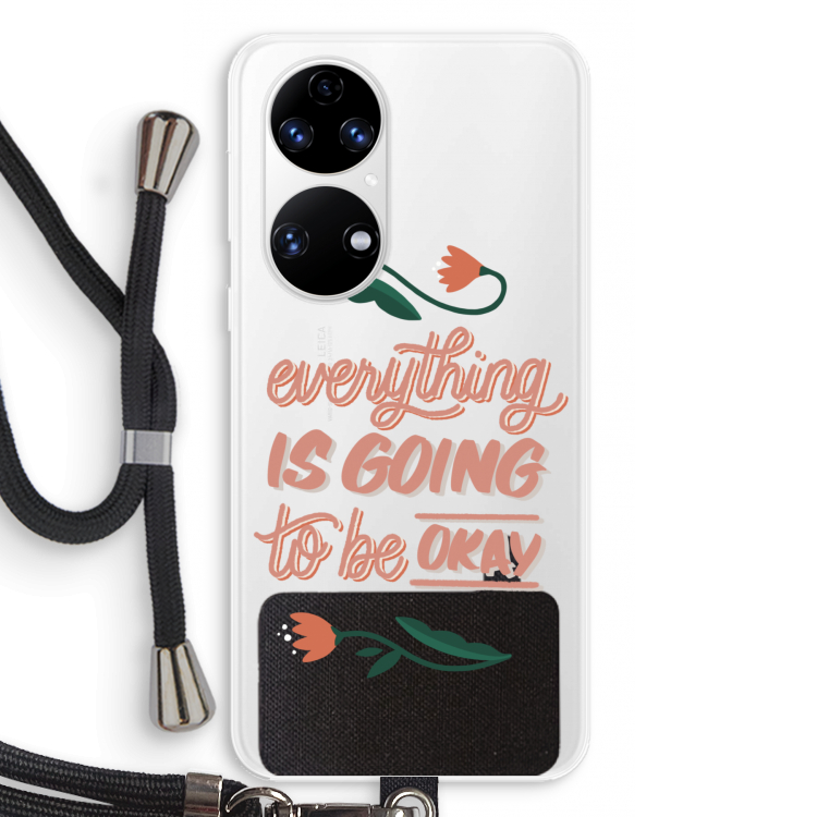 Optimistic flower girl: Huawei P50 Transparant Hoesje met koord
