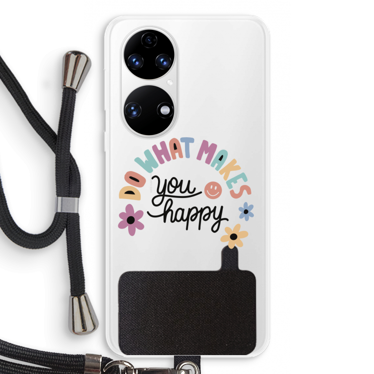 Happy days: Huawei P50 Transparant Hoesje met koord