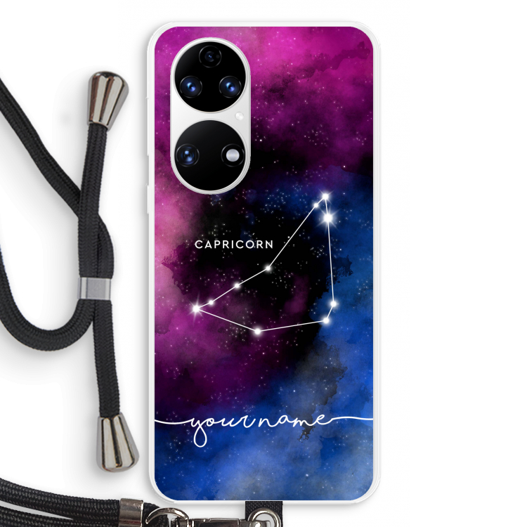 Sterrenbeeld - Donker: Huawei P50 Transparant Hoesje met koord