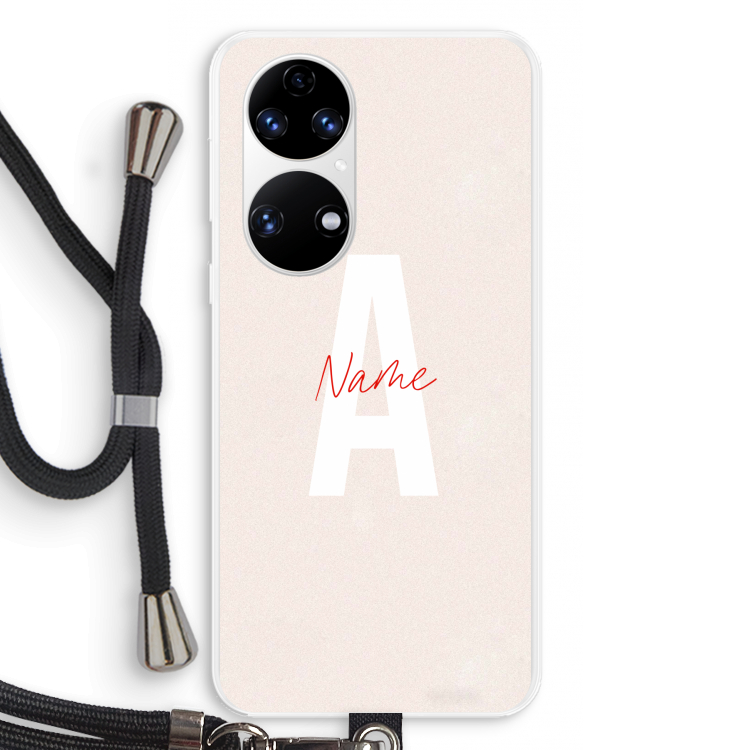 Strawberry Milkshake: Huawei P50 Transparant Hoesje met koord