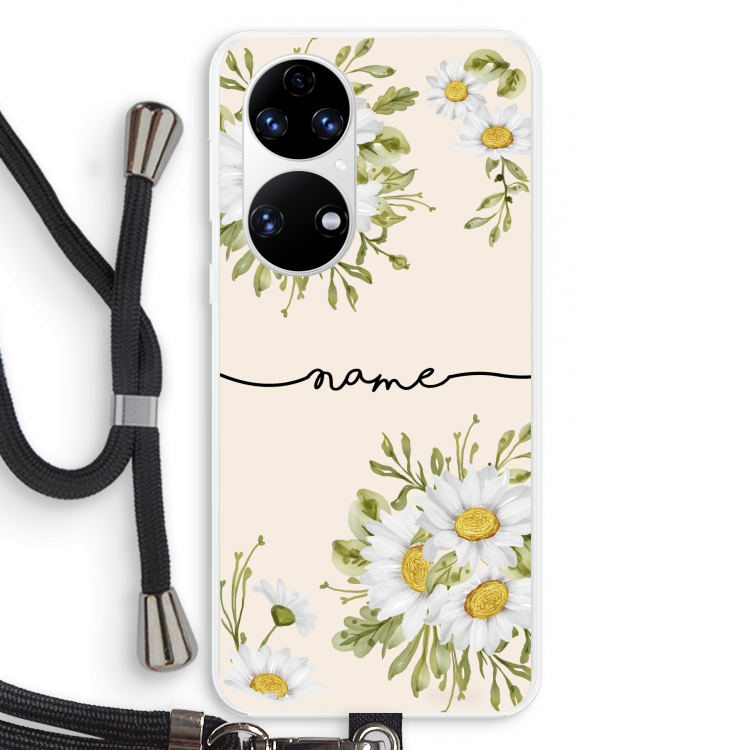 Daisies: Huawei P50 Transparant Hoesje met koord