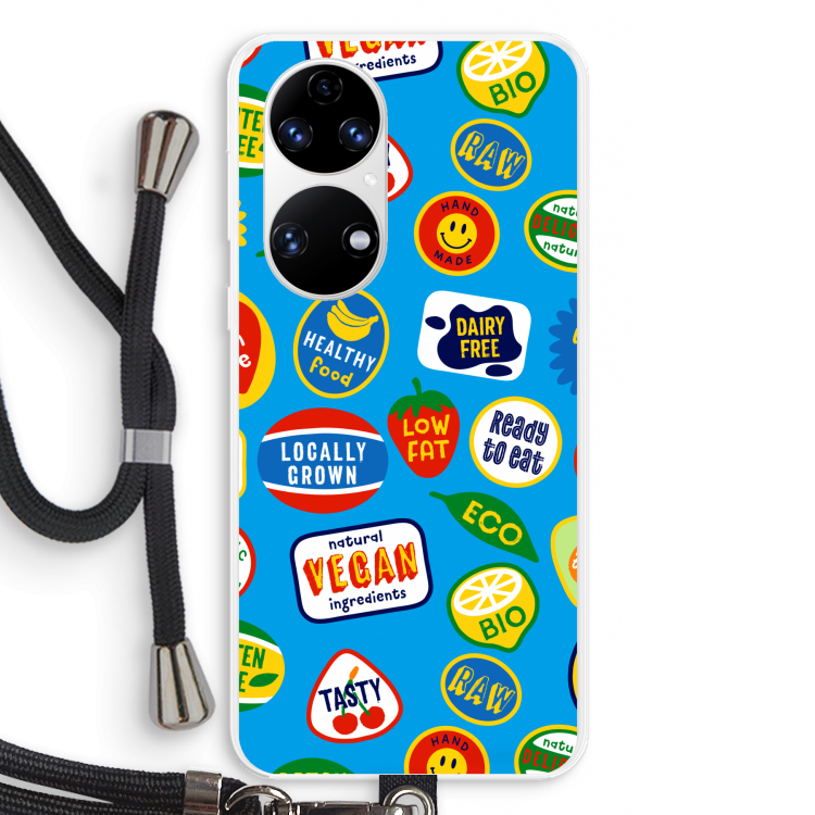 Fruitsticker: Huawei P50 Transparant Hoesje met koord