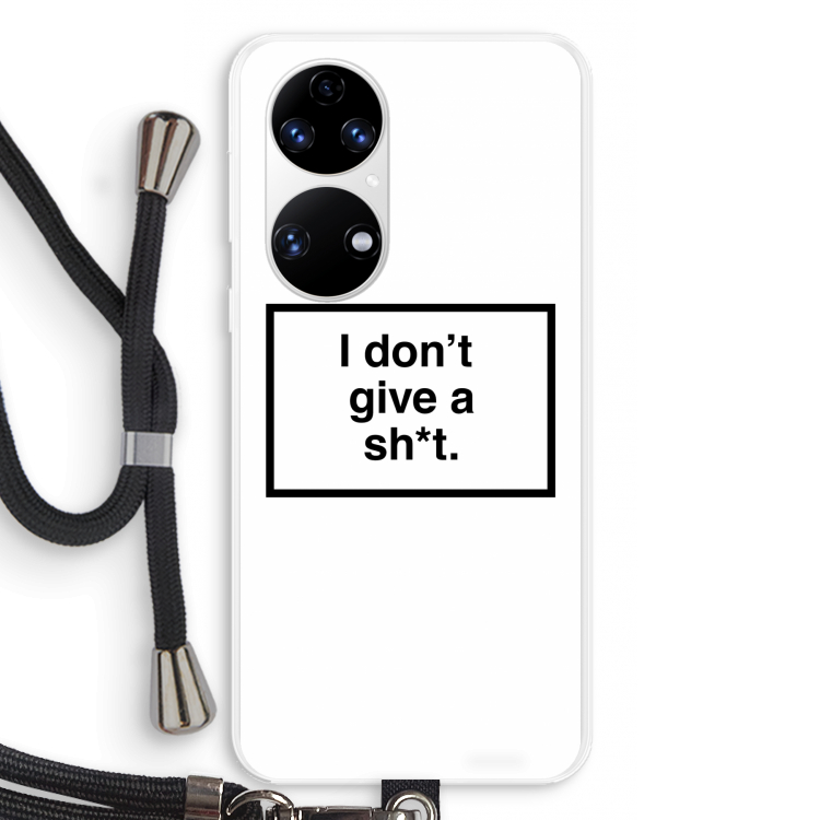 Don't give a shit: Huawei P50 Transparant Hoesje met koord
