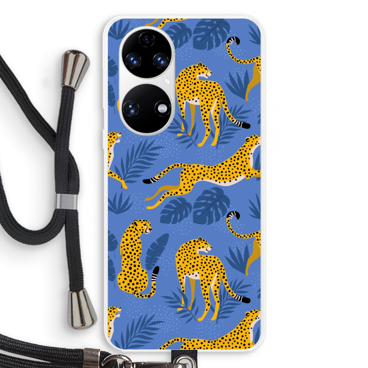 Luipaard: Huawei P50 Transparant Hoesje met koord