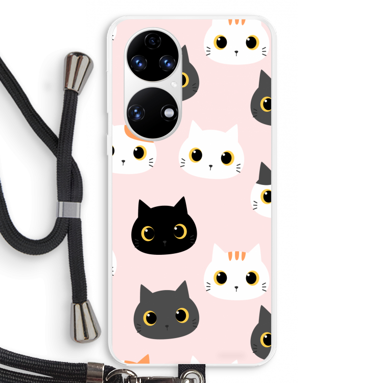 Katten: Huawei P50 Transparant Hoesje met koord