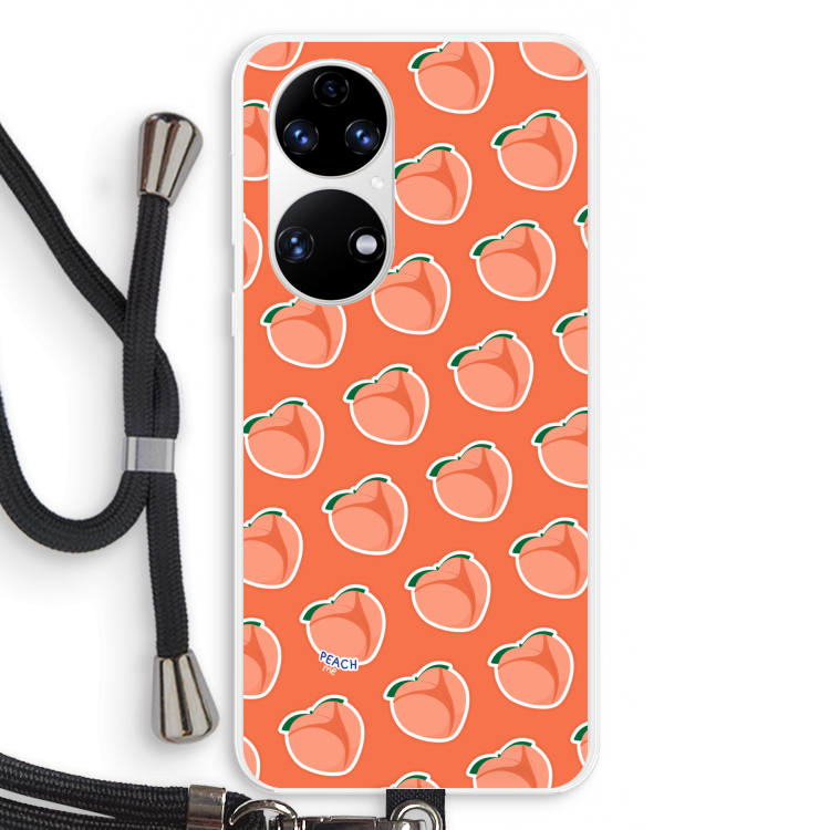 Just peachy: Huawei P50 Transparant Hoesje met koord