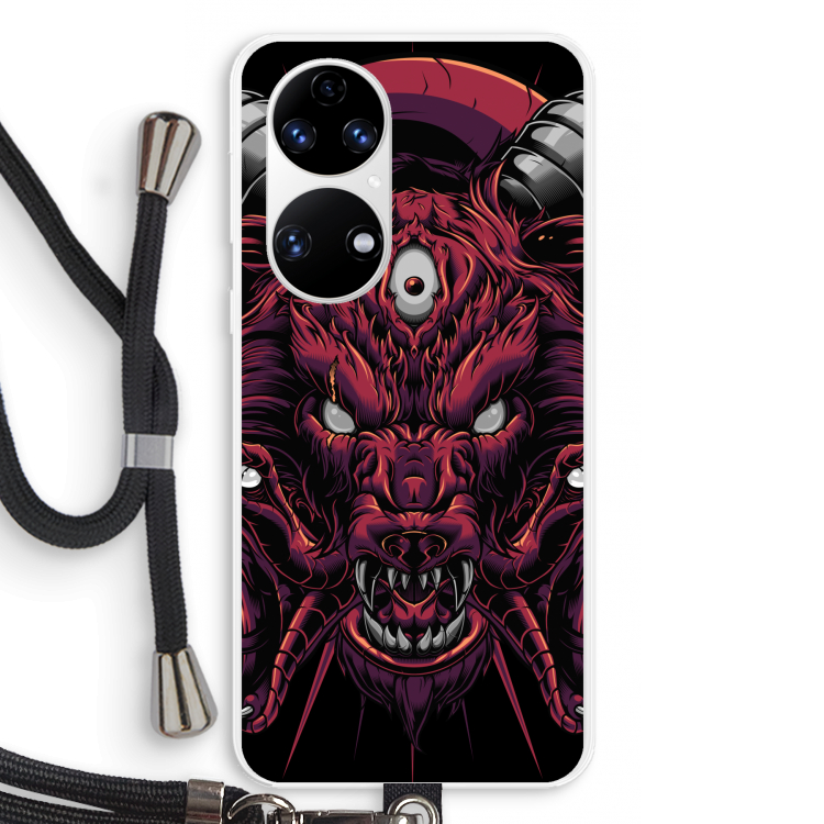 Hell Hound and Serpents: Huawei P50 Transparant Hoesje met koord