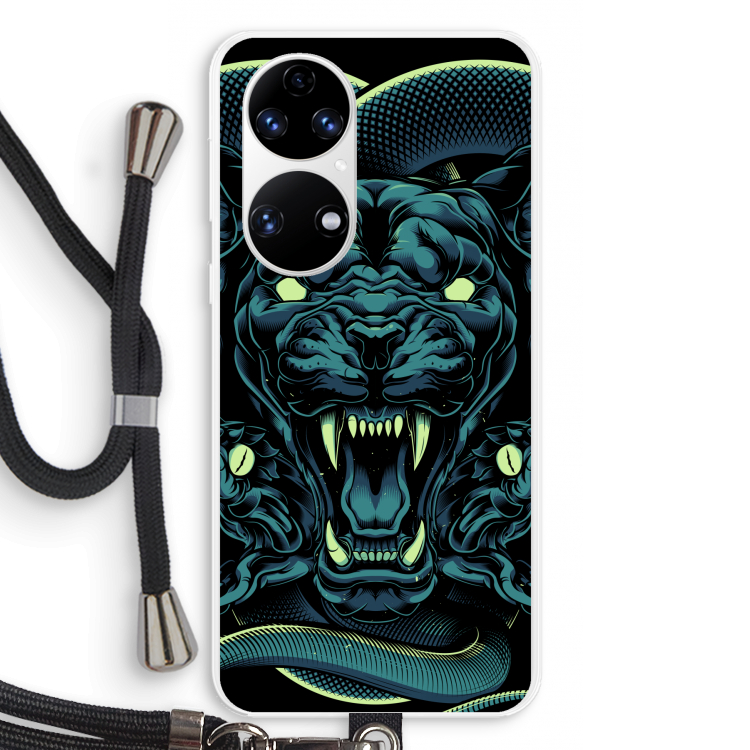 Cougar and Vipers: Huawei P50 Transparant Hoesje met koord