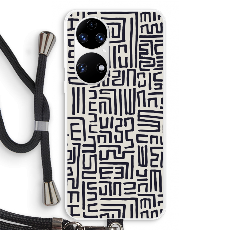 Moroccan Print: Huawei P50 Transparant Hoesje met koord