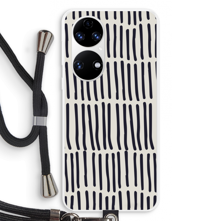 Moroccan stripes: Huawei P50 Transparant Hoesje met koord