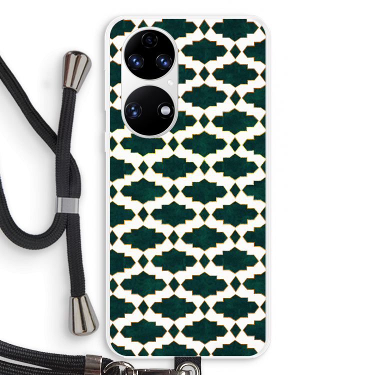 Moroccan tiles: Huawei P50 Transparant Hoesje met koord